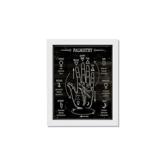 Palmistry 2 11" x 14" White Framed Print Under Plexiglass